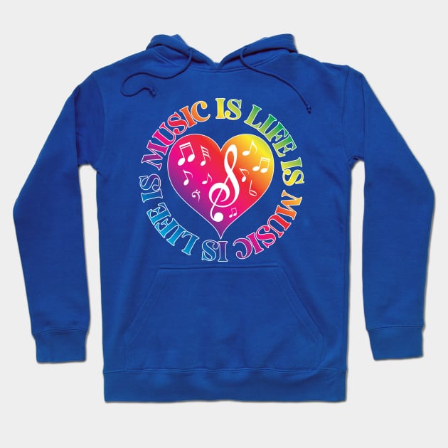 Music Is Life (Circle) Hoodie by BRAVOMAXXX